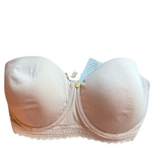 Natori Truly Smooth Lace Band Contour Bra Beige Cream Color, size 32DDD NWT